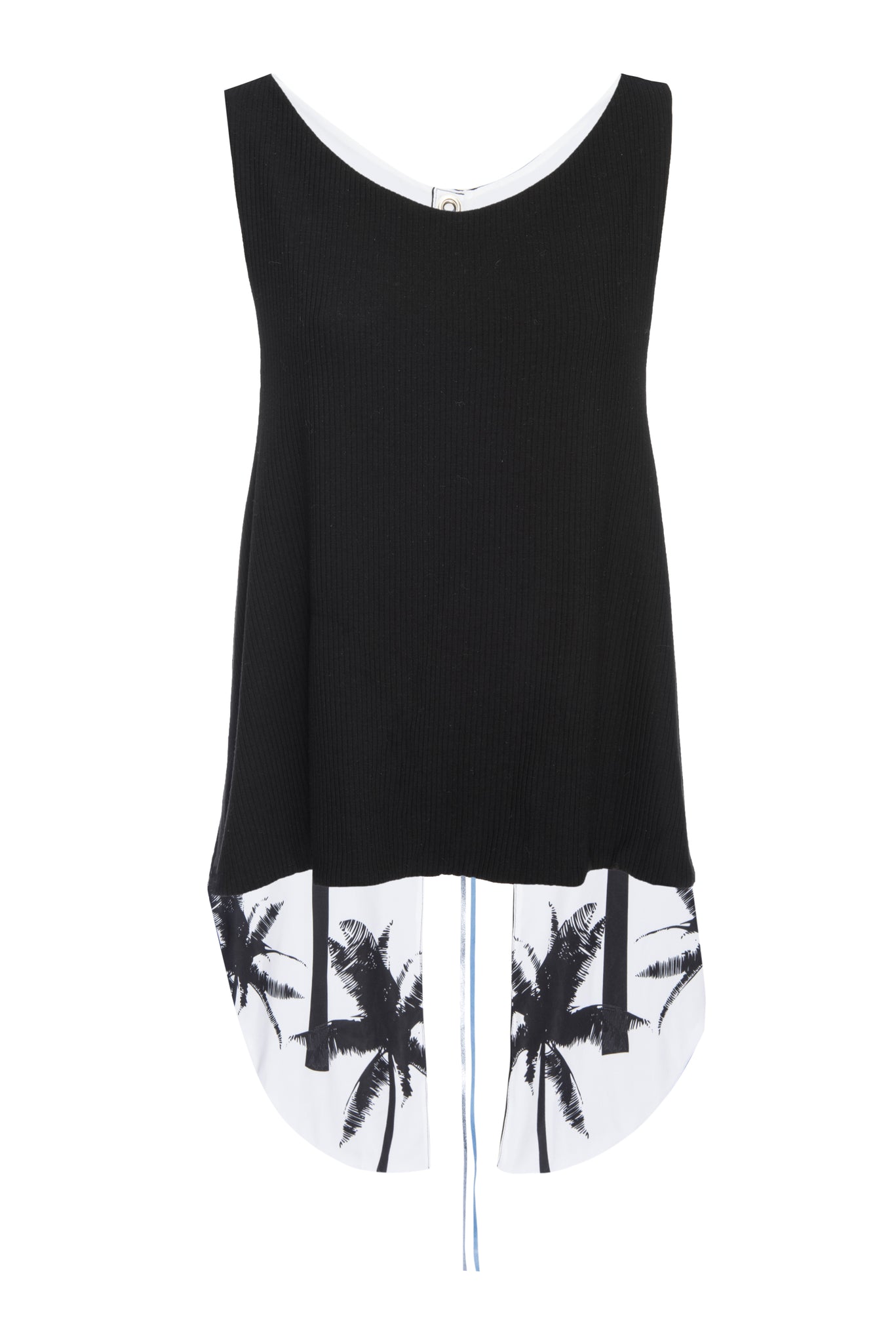 Brynn B&W Palm Reversible Top